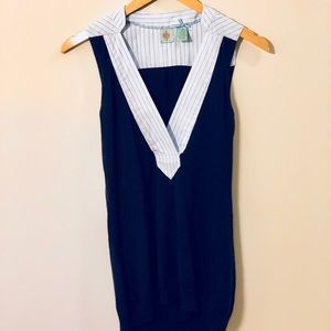 Anthropologie navy sweater.